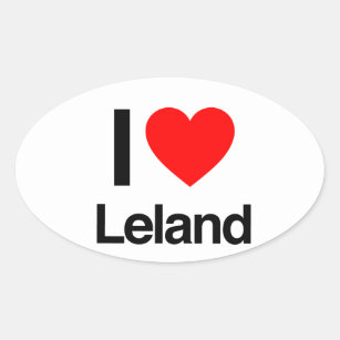 Sticker Ovale j'aime leland