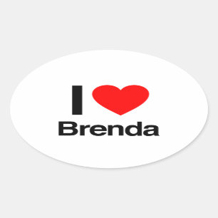 Sticker Ovale j'aime les brenda