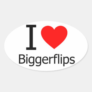 Sticker Ovale J'Aime Les Flips Plus Gros