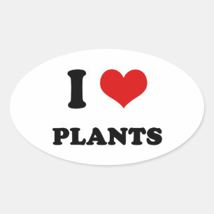 Sticker Ovale J'aime les Plantes
