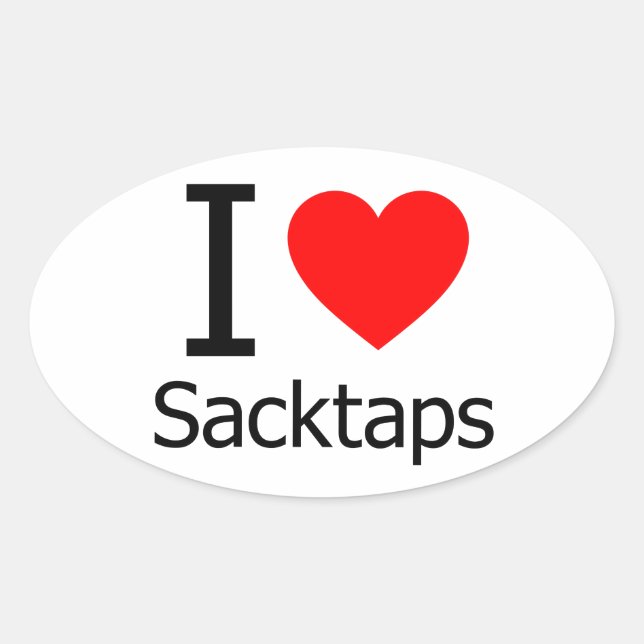 Sticker Ovale J'Aime Les Sacktaps (Devant)