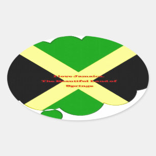 Sticker Ovale J'aime l'impression d'art de texte sur drapeau de