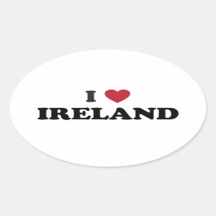 Sticker Ovale J'aime l'Irlande
