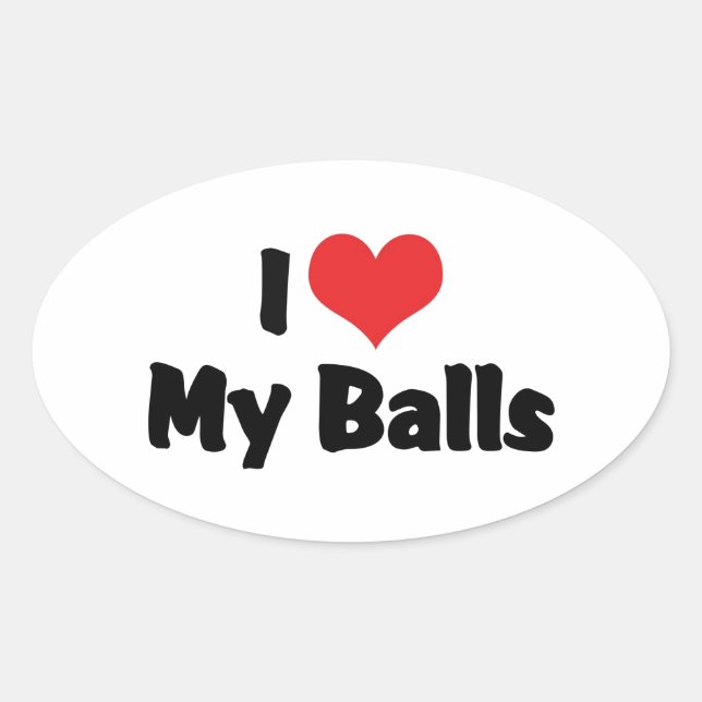 Sticker Ovale J'aime Mes Boules (Devant)