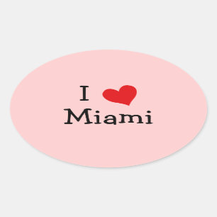 Sticker Ovale J'aime Miami
