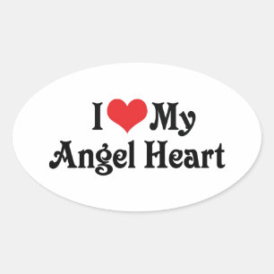 Sticker Ovale J'aime mon cœur d'ange