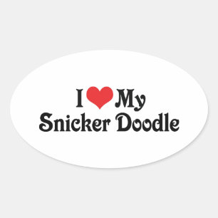 Sticker Ovale J'Aime Mon Snicker Doodle