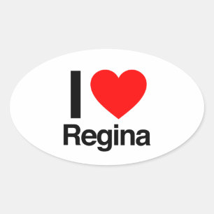 Sticker Ovale j'aime regina