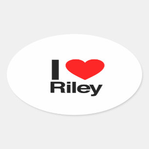 Sticker Ovale j'aime riley