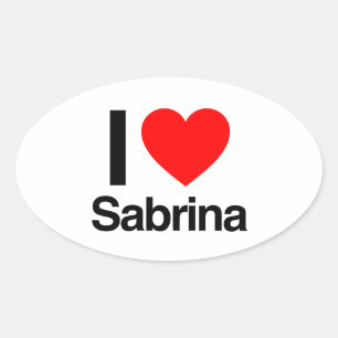 Sticker Ovale j'aime sabrina