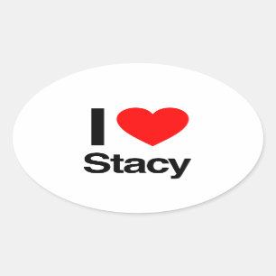 Sticker Ovale j'aime stacy