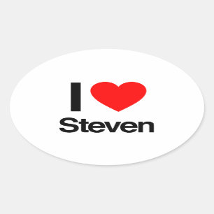 Sticker Ovale j'aime steven