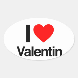 Sticker Ovale j'aime valentin