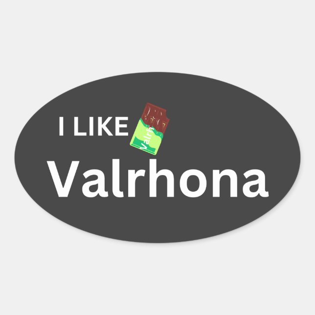 Sticker Ovale J'aime Valrhona (Devant)