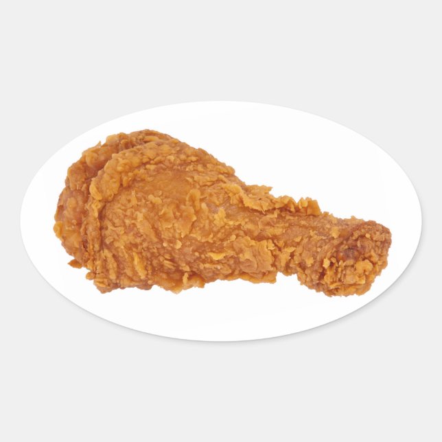Sticker Ovale Jambe de poulet (Devant)