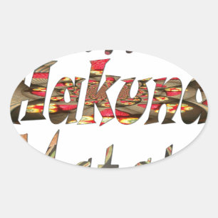 Sticker Ovale Jambo Hakuna Matata Art Vintage africain Imprimer