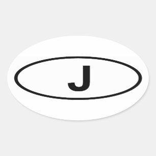 Sticker Ovale Japon "J"