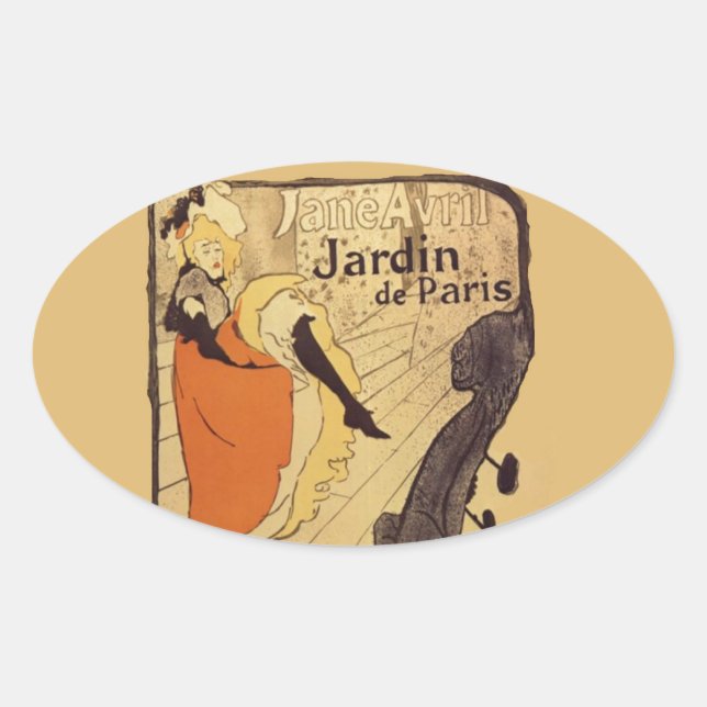 Sticker Ovale Jardin de Paris - Toulouse-Lautrec (Devant)