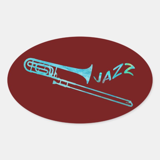 Sticker Ovale Jazz Trombone (Devant)