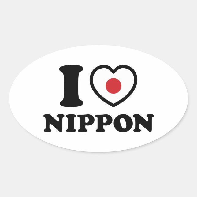 STICKER OVALE JE COEUR [AMOUR] NIPPON (Devant)