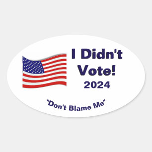Sticker Ovale Je n'ai pas voté