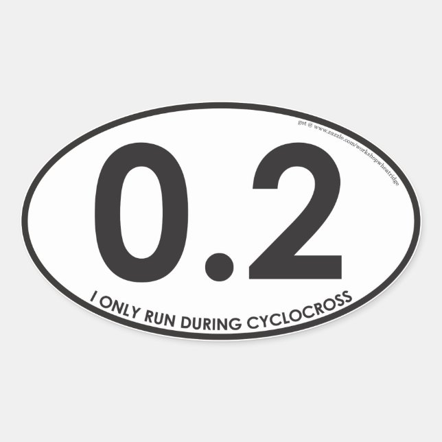 Sticker Ovale Je ne cours que pendant Cyclocross - 6 $ pour 4 St (Devant)