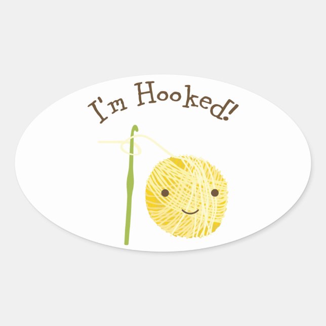 Sticker Ovale Je suis accro ! (Devant)