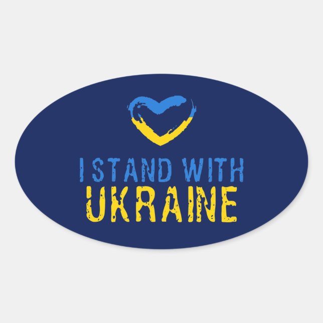 Sticker Ovale Je Suis Avec L'Ukraine (Devant)