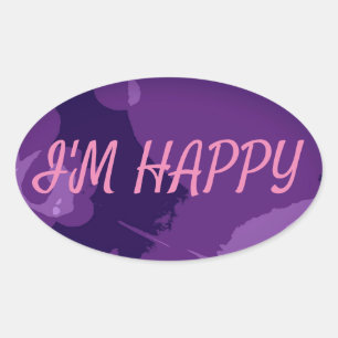 STICKER OVALE JE SUIS HEUREUX