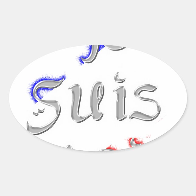 Sticker Ovale Je Suis Paris Art Print (Devant)