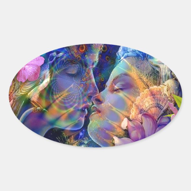 Sticker Ovale Je t'aime (Devant)