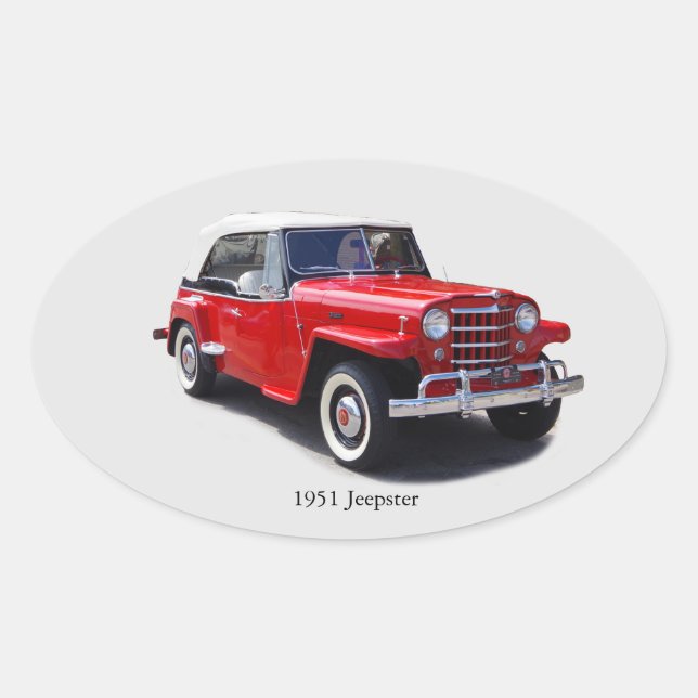 Sticker ovale Jeepster 1951 (Devant)