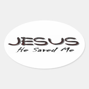 Sticker Ovale Jésus m'a sauvé