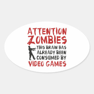 Sticker Ovale Jeux Vidéo de Zombies