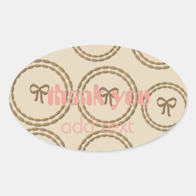 Sticker Ovale Joli chevalet d'anniversaire pour bébé Bow (Devant)