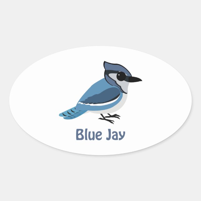 Sticker Ovale Joli Jay bleu (Devant)
