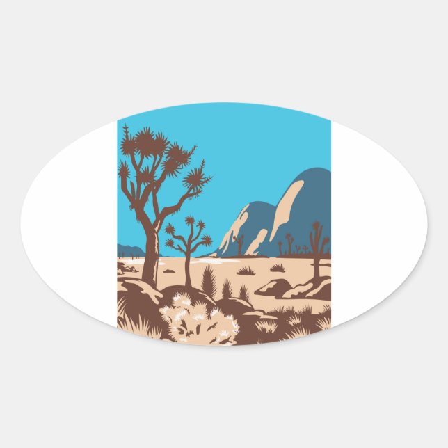 Sticker Ovale Joshua Tree National Park Riverside California (Devant)