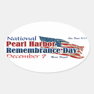 Sticker Ovale Journée nationale Pearl Harbour