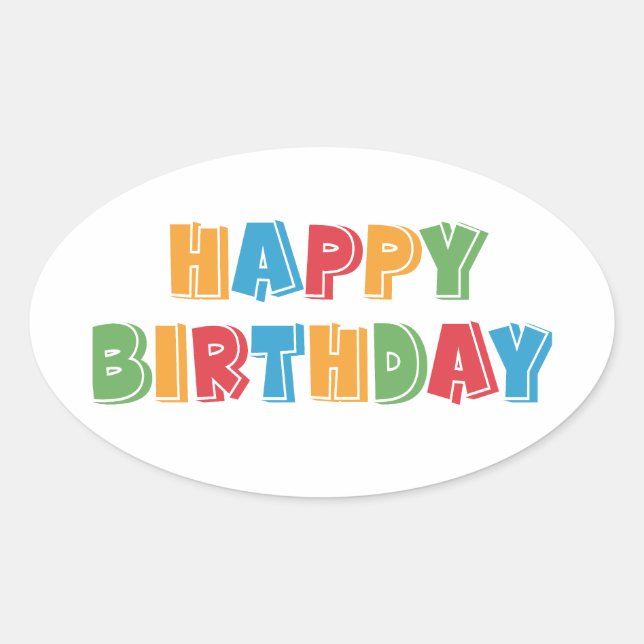Sticker Ovale Joyeux anniversaire (Devant)