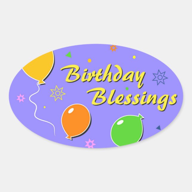 Sticker Ovale Joyeux anniversaire (Devant)