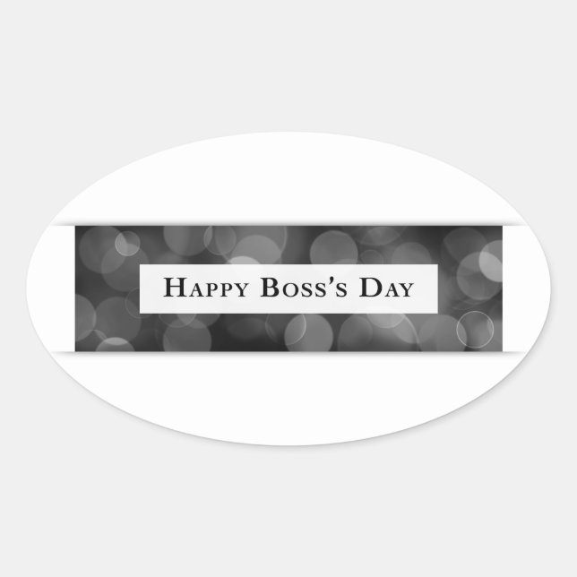 Sticker Ovale Joyeux Boss's Day (bokeh) (Devant)