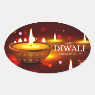 Sticker Ovale Joyeux Diwali
