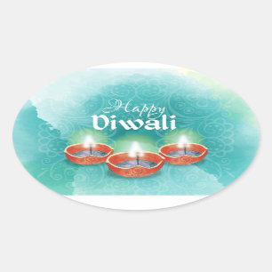 Sticker Ovale Joyeux Diwali