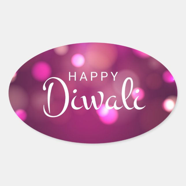 Sticker Ovale Joyeux Diwali  (Devant)