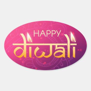 Sticker Ovale Joyeux Diwali