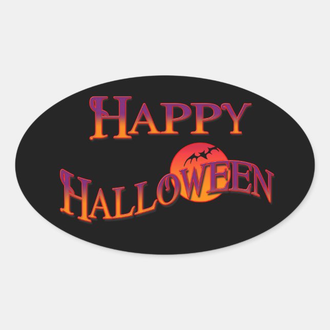 Sticker Ovale Joyeux Halloween (Devant)