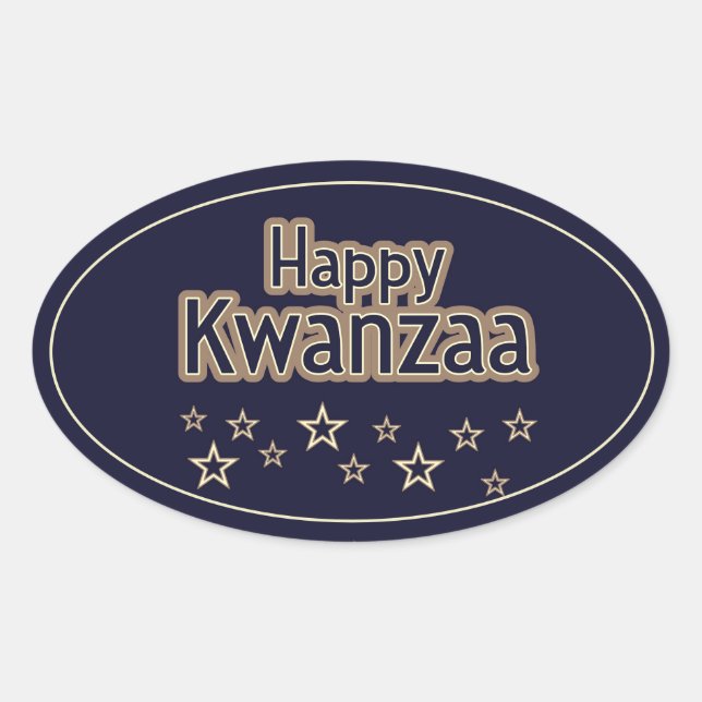 Sticker Ovale Joyeux Kwanzaa (Devant)