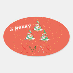 Sticker Ovale Joyeux Noël
