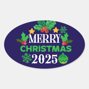 Sticker Ovale Joyeux Noël 2025-86303