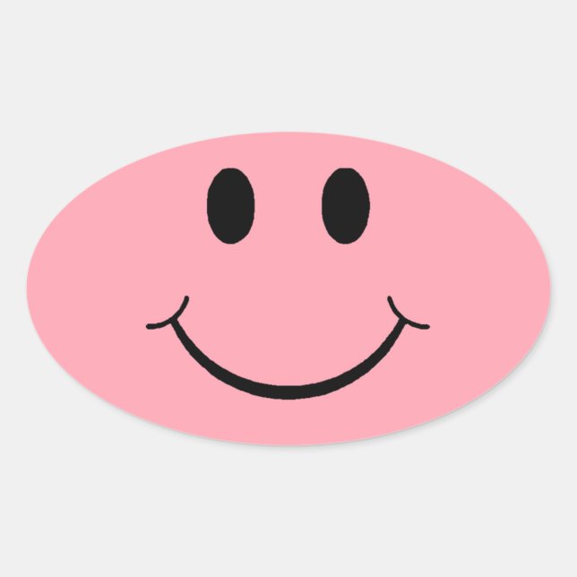 Sticker Ovale Joyeux visage (Devant)